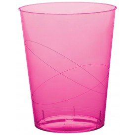 Plastic Cup PS "Moon" Fuchsia Clear 350ml (20 Units) 