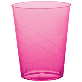 Plastic Cup PS "Moon" Fuchsia Clear 350ml (400 Units)