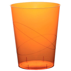 Plastic Cup PS "Moon" Orange Clear 350ml (20 Units) 