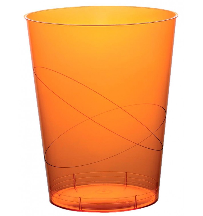 Plastic Cup PS "Moon" Orange Clear 350ml (20 Units) 