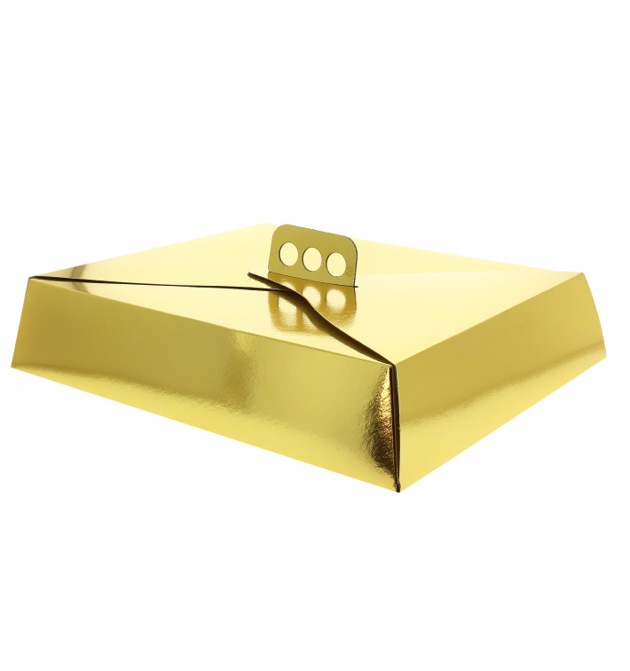 Paper Cake Box Square Shape Gold 19x25x8cm Paper Cake Box Square Shape Gold 19x25x8cm