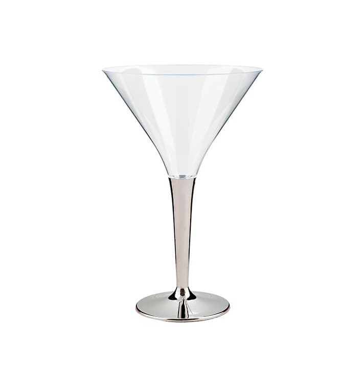 Plastic Stemmed Glass Cocktail Silver 100 ml (48 Units) Plastic Stemmed Glass Cocktail Silver 100 ml (48 Units)