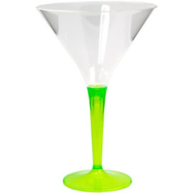 Plastic Stemmed Glass Cocktail Green 100 ml (48 Units)