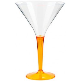 Plastic Stemmed Glass Cocktail Orange 100 ml (6 Units) 