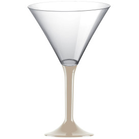 Plastic Stemmed Glass Cocktail Beige 185ml 2P (40 Units)