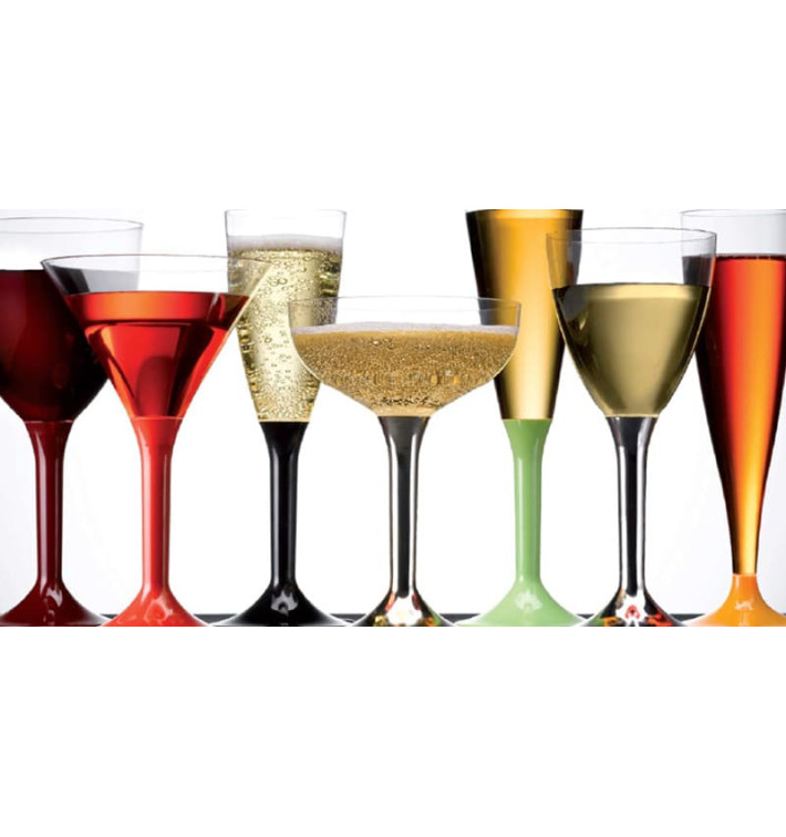 Plastic Stemmed Glass Cocktail Orange Clear 185ml 2P (40 Units)