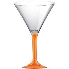 Plastic Stemmed Glass Cocktail Orange Clear 185ml 2P (200 Units)