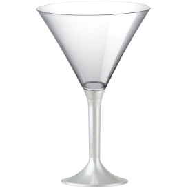 Plastic Stemmed Glass Cocktail White Pearl 185ml 2P (200 Units)