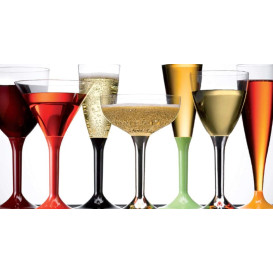 Plastic Stemmed Glass Cocktail Red 185ml 2P (200 Units)