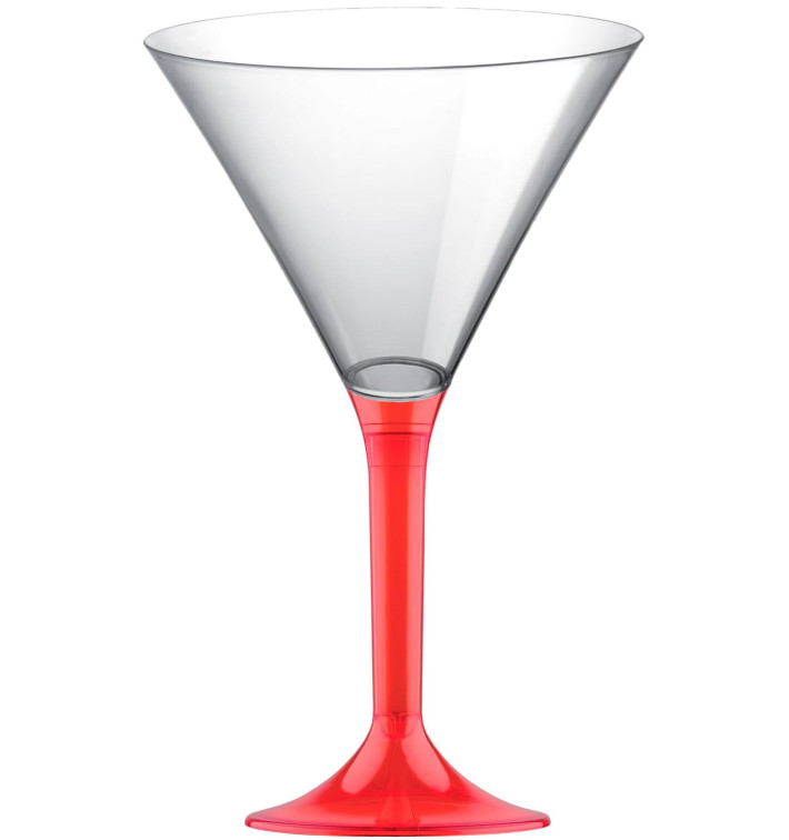 Plastic Stemmed Glass Cocktail Red Clear 185ml 2P (40 Units) Plastic Stemmed Glass Cocktail Red Clear 185ml 2P (40 Units)