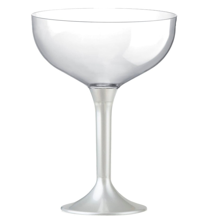 Plastic Stemmed Flute White Pearl 200ml 2P (200 Units) Plastic Stemmed Flute White Pearl 200ml 2P (200 Units)