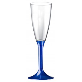 Plastic Stemmed Flute Sparkling Wine Blue Pearl 120ml 2P (40 Units)