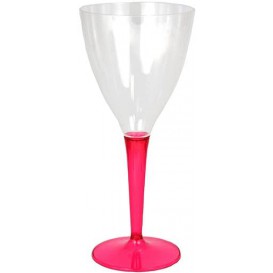 Plastic Stemmed Glass Wine Raspberry 130ml (6 Units) 