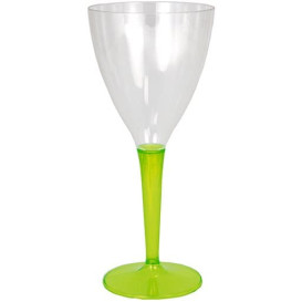 Plastic Stemmed Glass Wine Green 130ml (6 Units) 