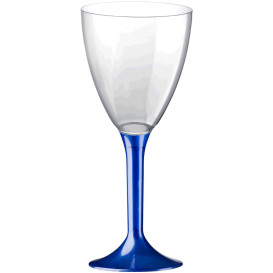 Plastic Stemmed Glass Wine Blue Pearl Removable Stem 180ml (200 Units)