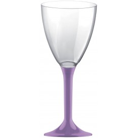 Plastic Stemmed Glass Wine Lilac Removable Stem 180ml (40 Units)
