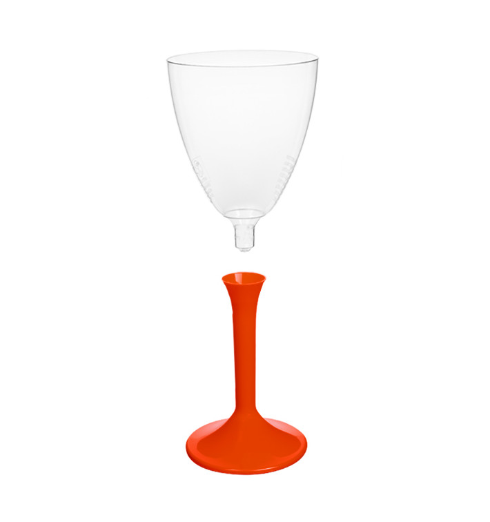 Plastic Stemmed Glass Wine Red Removable Stem 180ml (200 Units)