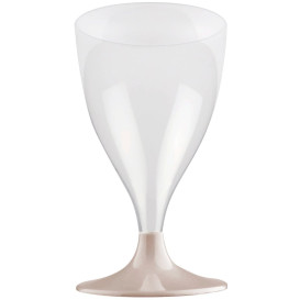 Plastic Stemmed Glass Wine Beige 200ml 2P (20 Units)