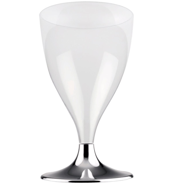 Plastic Stemmed Glass Wine Niquel Chrome 200ml 2P (20 Units) Plastic Stemmed Glass Wine Niquel Chrome 200ml 2P (20 Units)