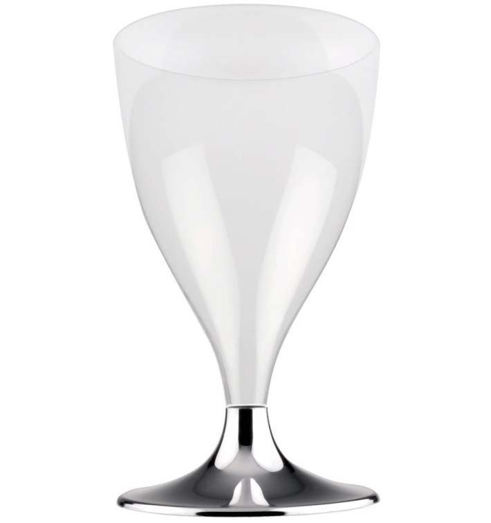 Plastic Stemmed Glass Wine Silver Chrome 200ml 2P (400 Units) Plastic Stemmed Glass Wine Silver Chrome 200ml 2P (400 Units)