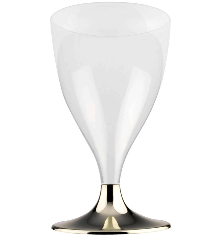 Plastic Stemmed Glass Wine Gold Chrome 200ml 2P (20 Units) Plastic Stemmed Glass Wine Gold Chrome 200ml 2P (20 Units)