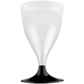Plastic Stemmed Glass Wine Black 200ml 2P (20 Units)