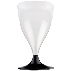 Plastic Stemmed Glass Wine Black 200ml 2P (20 Units)