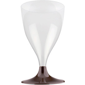 Plastic Stemmed Glass Wine Brown 200ml 2P (20 Units)