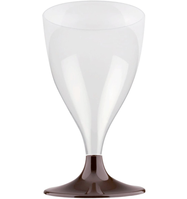 Plastic Stemmed Glass Wine Brown 200ml 2P (20 Units)