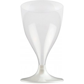 Plastic Stemmed Glass Wine White Pearl 200ml 2P (20 Units)