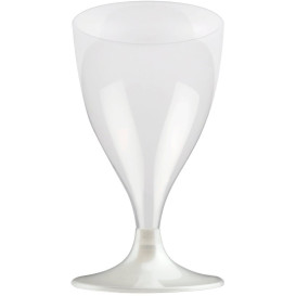 Plastic Stemmed Glass Wine White Pearl 200ml 2P (400 Units)