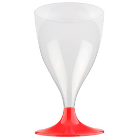 Plastic Stemmed Glass Wine Red 200ml 2P (20 Units)