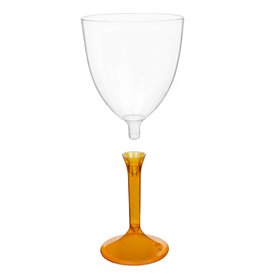 Plastic Stemmed Glass Wine Orange Clear Removable Stem 300ml (200 Units)