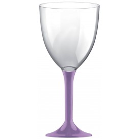 Plastic Stemmed Glass Wine Lilac Removable Stem 300ml (40 Units)