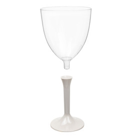 Reusable PS Wine Glass Beige Foot 2-P 300ml (40 Units)