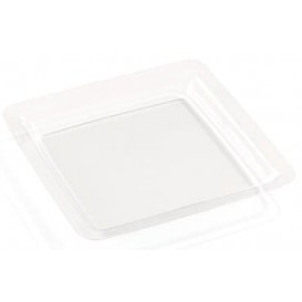 Plastic Plate Square shape Extra Rigid Clear 18x18cm (20 Units) 