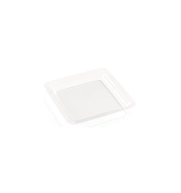 Plastic Plate Square shape Extra Rigid Clear 18x18cm (20 Units) 