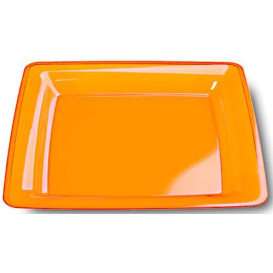 Plastic Plate Square shape Extra Rigid Orange 22,5x22,5cm (72 Units)