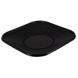 Plastic Plate PP "X-Table" Square shape Black 18 cm (8 Units)
