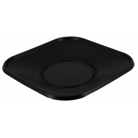 Plastic Plate PP "X-Table" Square shape Black 18 cm (8 Units) 