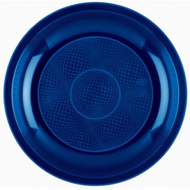 Plastic Plate Flat Blue "Round" PP Ø22 cm (50 Units) 