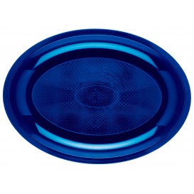 Plastic Platter Microwavable Oval Shape Blue "Round" 31,5x22 cm (300 Units)