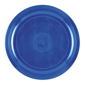 Plastic Plate Mediterranean Blue "Round" PP Ø29 cm (25 Units) 