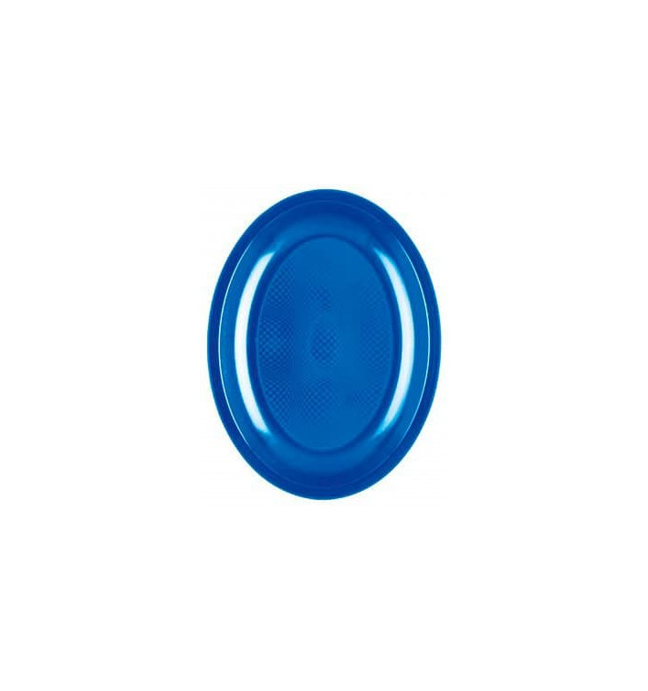 Plastic Platter Oval Shape Mediterranean Blue "Round" PP 25,5 cm (50 Units) Plastic Platter Oval Shape Mediterranean Blue "Round" PP 25,5 cm (50 Units)