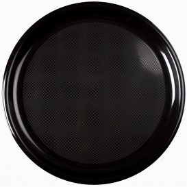 Plastic Plate for Pizza Black "Round" PP Ø35 cm (12 Units) 