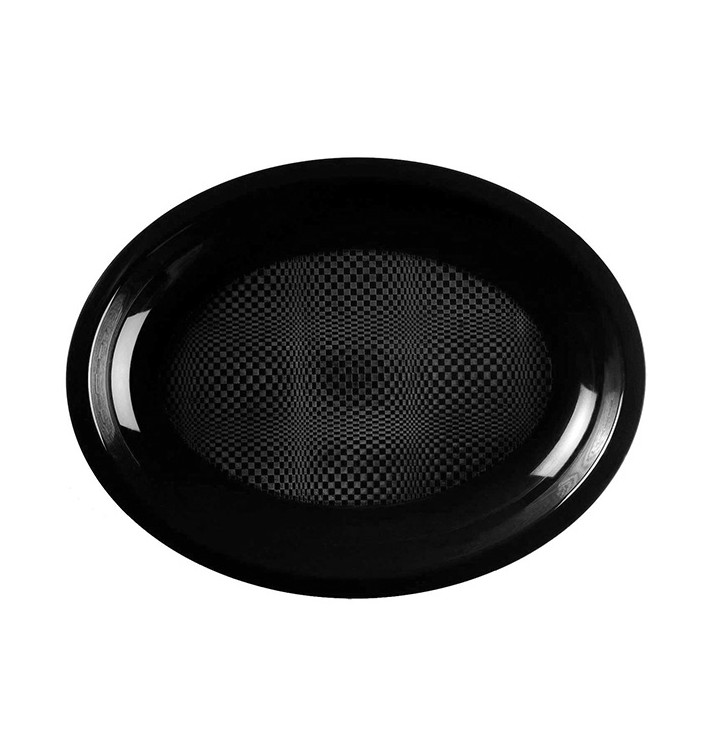Plastic Platter Microwavable Oval Shape Black "Round" 31,5x22 cm (300 Units) Plastic Platter Microwavable Oval Shape Black "Round" 31,5x22 cm (300 Units)
