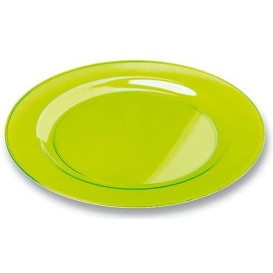 Plastic Plate Round shape Extra Rigid Green 19cm (10 Units) 