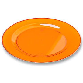 Plastic Plate Round shape Extra Rigid Orange 19cm (120 Units)