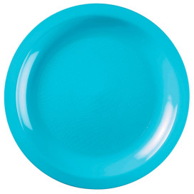 Plastic Plate Flat Turquoise Round shape PP Ø18,5 cm (600 Units)