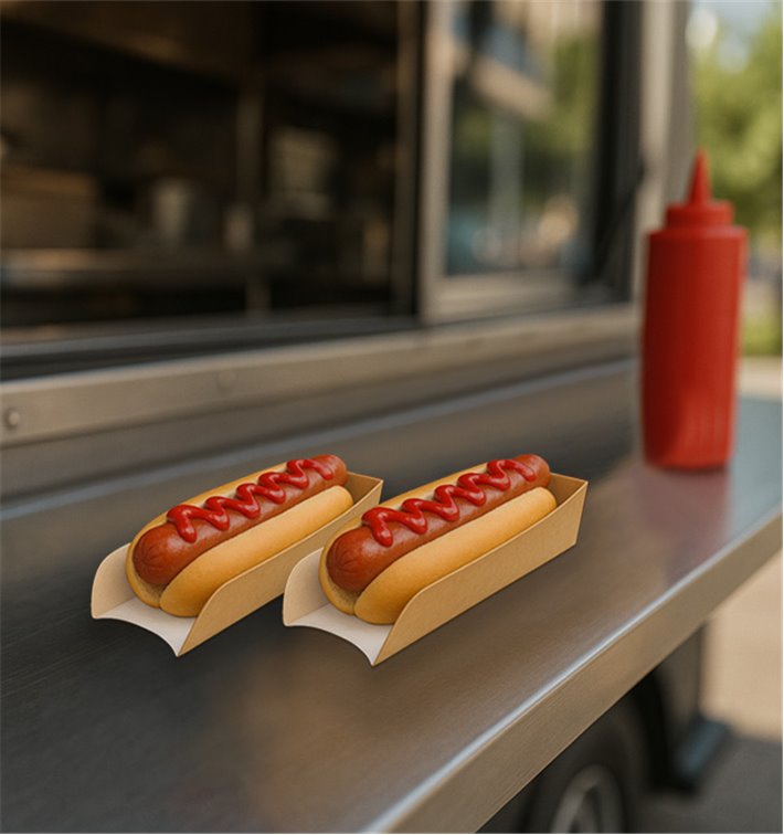 Paper Hot Dog Tray Kraft 17x5x3,5cm (100 Units)